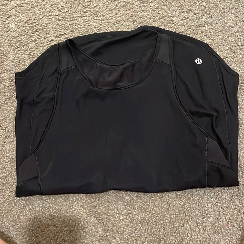 Lululemon size 2 black racerback top with mesh details